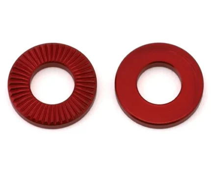 TNT Aluminum Axle Washers (Red) (2) (3/8