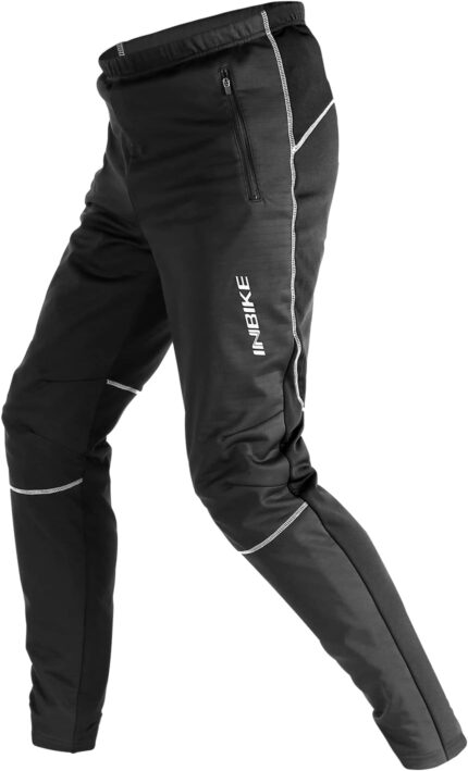INBIKE Cycling Pants for Men Mountain Bike MTB Bicycle Running Windbreaker with Thermal Fleece Lined Winter