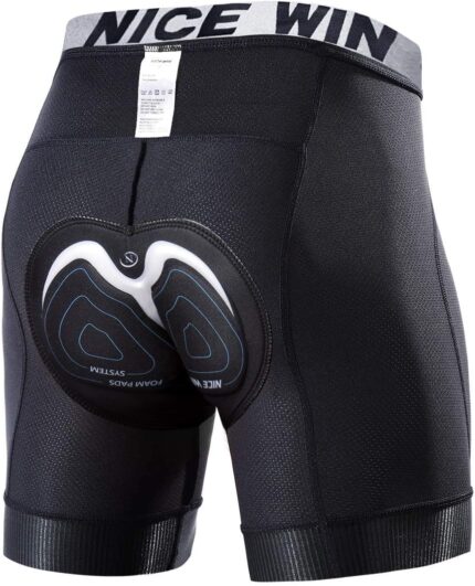 NICEWIN Mens 4D Padded Bike Shorts Anti-slip Leg Cycling Underwear Wide WaistBand Biking Bicycle Motorcycle Underpants