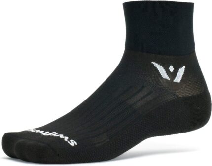 Swiftwick- ASPIRE QUARTER CREW Running & Cycling Socks, Lightweight, Compression Fit
