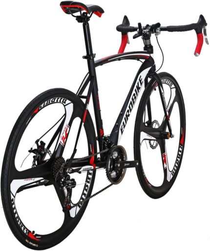 EUROBIKE Dual Disc Brake XC550 Road Bike 21 Speed Shifting System 54Cm Steel Frame 700C 3-Spoke Wheels Bicycle
