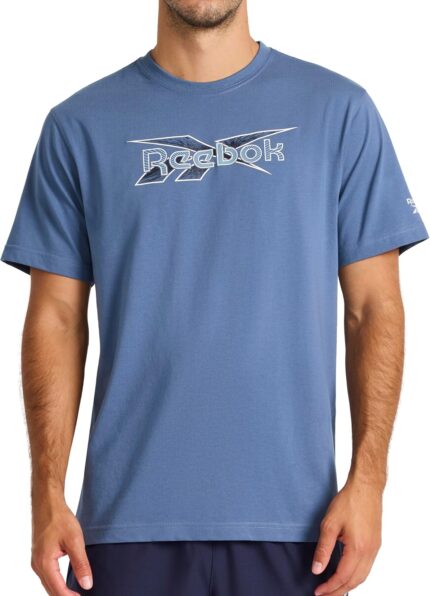 Reebok Mens Daybreak Crewneck T-Shirt, Standard Fit, Lightweight Cotton-Poly Jersey Fabric