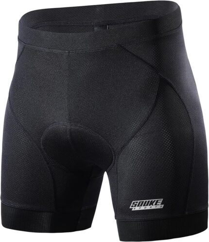 Souke Sports Men's Cycling Underwear Shorts 4D Padded Bike Bicycle MTB Liner Shorts with Anti-Slip Leg Grips