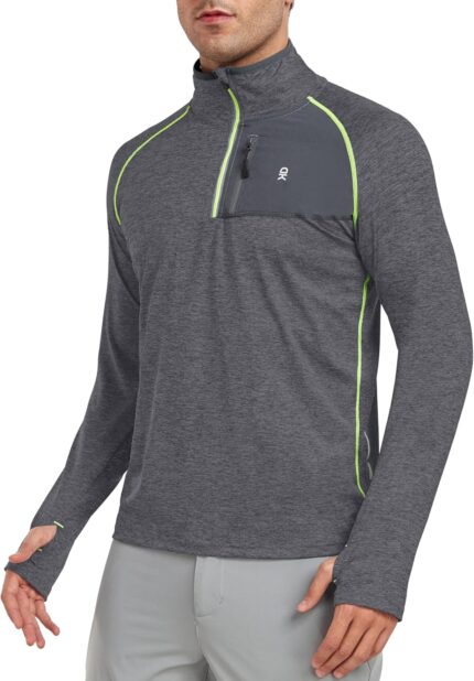 Little Donkey Andy Men's Long Sleeve Quick Dry Lightweight Running Exercise Sports T-Shirt Top