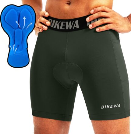 Men's 4D Padded Bike Shorts Cycling Underwear Biking Bicycle Padding Shorts for Men Side Pockets