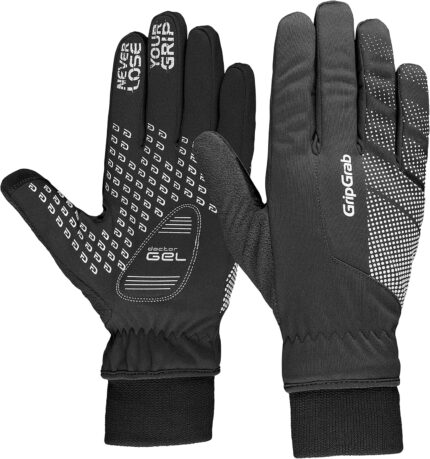 GripGrab Ride Windproof Winter Padded Cycling Gloves Full Finger Breathable Biking Gloves Thermal Fleece Lined Cold Weather Bike Riding Gloves for MTB Gravel Road Bike